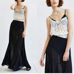 Urban outfitters chiffon black maxi skirt